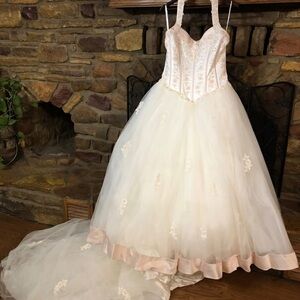 David's Bridal Ivory Gown